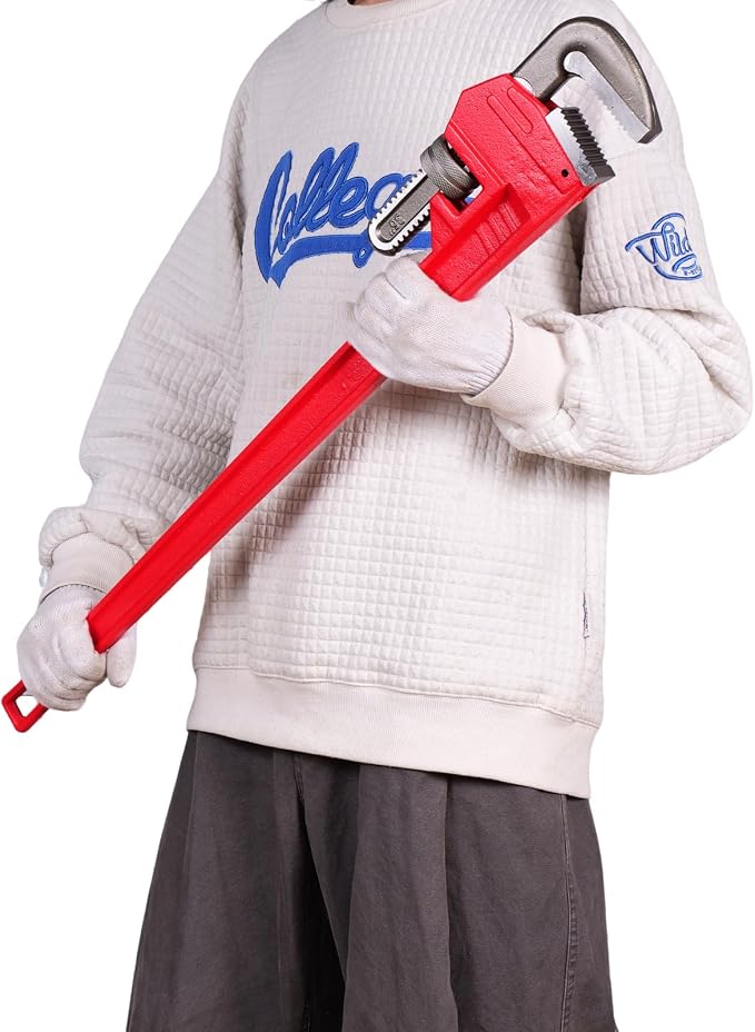 Verida Pipe Wrench 14 Inch, Plumbers Wrench, Chrome Vanadium Steel, Hardness 62HRC, for Water Pipes, Plumbing, Fire Protection Pipe Tools