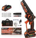 Chainsaw Cordless, 6 Inch Portable Electric Chainsaw-2.0Ah Battery | Battery Powered Handheld Power Chain Saw with Fast Charger, for Trees Branches Trimming, Wood Cutting, Courtyard, Household