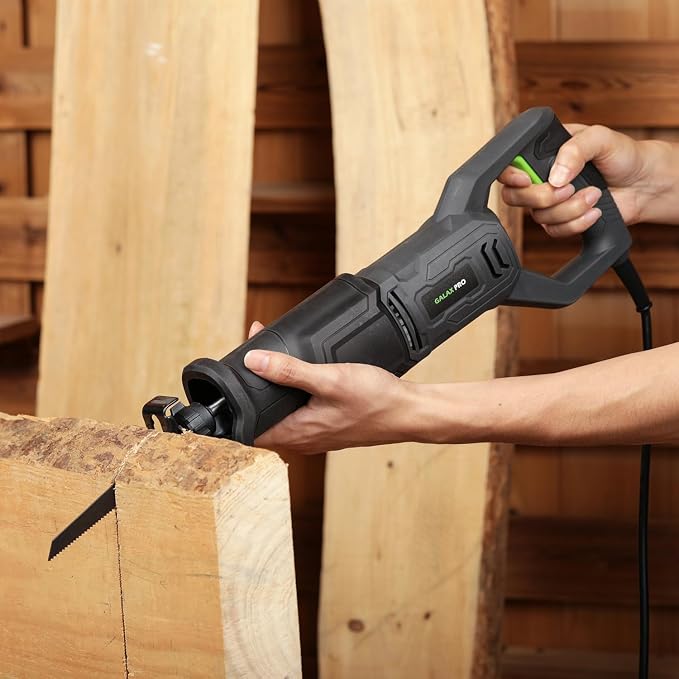 GALAX PRO 120V Reciprocating Saw, 6.0 Amp Corded Electric, for DIY & Contractor Cutting Wood/Metal/PVC Pipe, Variable Speed, 1-1/8" Stroke Length, 2800RPM, 6" Max Cut