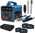 TLL Cordless Welder with 4 Batteries,Battery-Powered Stick/Flux Core Welder,MMA ARC DC Welding Machine, Portable Welder Machine,with LED Display Hot Start Arc Force Anti-Stick (ZW-160)