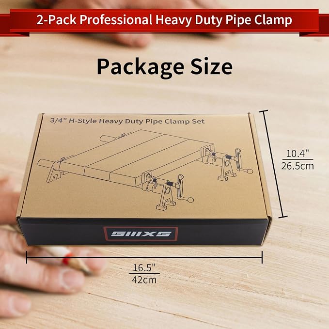 2-Pack 12 Inch Pipe Style Bar Clamps for Woodworking Gluing