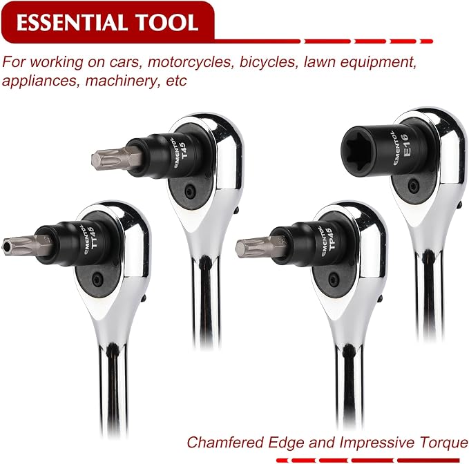 EMENTOL Master Torx Bit Socket and External Torx Socket Set, 1/4" 3/8" 1/2" Drive, 67PCS, T6-T70, TT6-TT70, TP8-TP60, E4-E24, Includes Socket Adapters, Drill Adapters, CR-V Steel