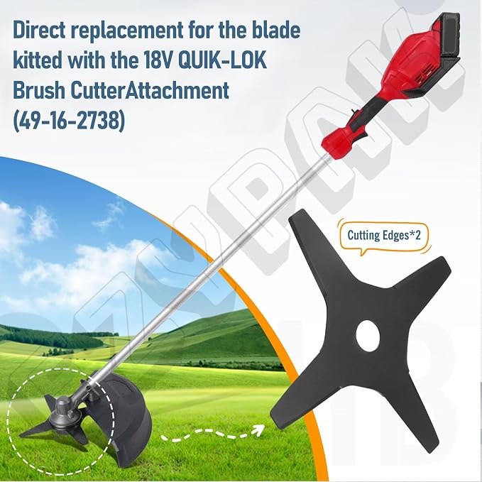 9"x1" 49-16-2757 Brush Cutter Blade for 18V Quik-LOK Edges, use with the Attachment (49-16-2738)