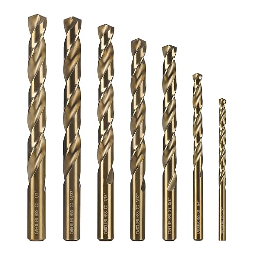 CaRoller Cobalt Drill Bit Set 29-Piece M35 Cobalt Steel Metal Drill Bits Durable Round Shank Drill Sets for Steel, Wood Plastic Sheet Metal – Includes Practical Cup-Type Holder (29pcs Cobalt)