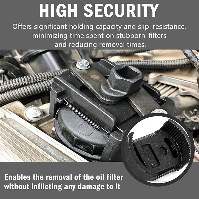 Oil Filter Wrench Removal Tool Adjustable Use for 2.36 inch to 3.15 inch, Durable Cap Spanner Tool Set with 2 Durable Non Slip Serrated Jaws Special Design