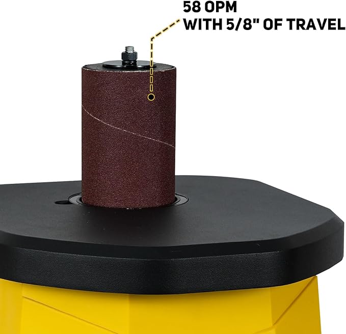 4A Variable Speed Oscillating Spindle Sander, 1000-1800RPM Variable Speed Spindle Sander with Multiple Sanding Sleeves, Efficient Dust Collection, and Compact Design for Woodworking Projects