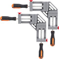 ZOENHOU 2 PCS Right Angle Clamp, 90 Degree Double Handle Corner Clamps with Adjustable Swing Jaw, Aluminum Alloy Wood Clamps Jig Tools For Woodworking Picture Framing