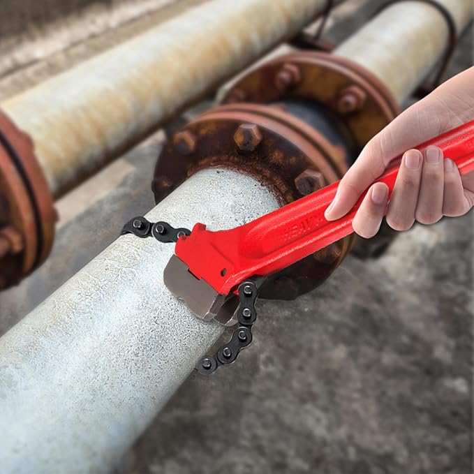 Mophorn Heavy Duty Oil Filter Chain Wrench, 36 inch, Double-Jaw & Anti-Skip Teeth, Ergonomic Handle, Rustproof Chain 30 inch
