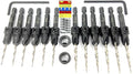 FTG USA Countersink Drill Bit Set 6 Pc #4 (7/64"), 6 Pc #6 (9/64") Tapered Countersink Bit, Stop Collar, Hex Wrench, Woodworking Countersink Drill Bits