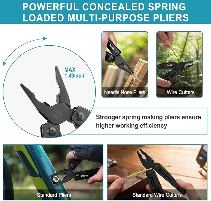 NexTool W3 Adjustable Wrench Multitool, 9-in-1 Folding Pliers