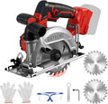 6 Inch Circular Saw for Milwaukee M18 18V Battery (No Battery), Brushless Cordless Round Saw Kit with 0-45° Cutting Bevel, 6200 RPM, Idea for Wood Plastic Soft Metal