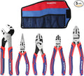 WORKPRO Pliers Set, 5-Piece Premium Cr-V Pliers Kit with Storage Pouch | 6 Inch Slip Joint, Long Nose, Diagonal Cutter, 8 Inch Groove Joint, 7 Inch Linesman, Ergonomic Grip, for Basic Repair