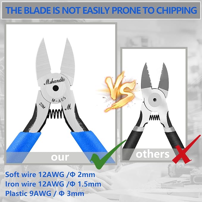 Wire Cutters 6 Pack, 5" Flush Cutters for Electronic Component, CR-V Side Cutters, Diagonal Cutters for Crafting, Flush Cut Pliers for Jewelry Making, Plastic, Soft Copper Wire, Floral