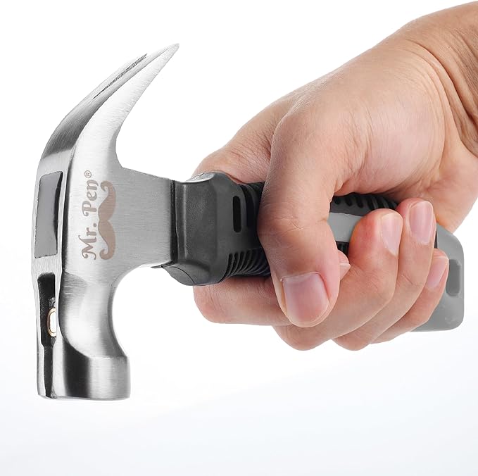 Mr. Pen- Claw Hammer, 8oz, Gray, Magnetic, Small Claw Nail Hammer for Women for Camping, Wood Working, House Repairs, Claw, Stubby, Tack