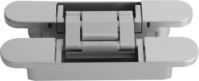 4-Pack 6 inch Hidden Door Hinges Heavy Duty Silver, Invisible Concealed Hinges Zinc Alloy 6''x 2.5''x1Inch, 180 Degree Swing Hinge, 3 Way Adjustable Hinge with Pins and Screws