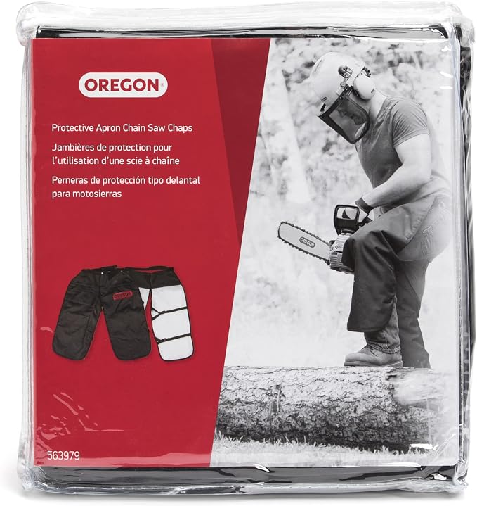 Oregon Protective Chainsaw Chaps for Cutting and Logging, 8 Layers Lightweight, Breathable Material, One Size Fits All, Black (563979)