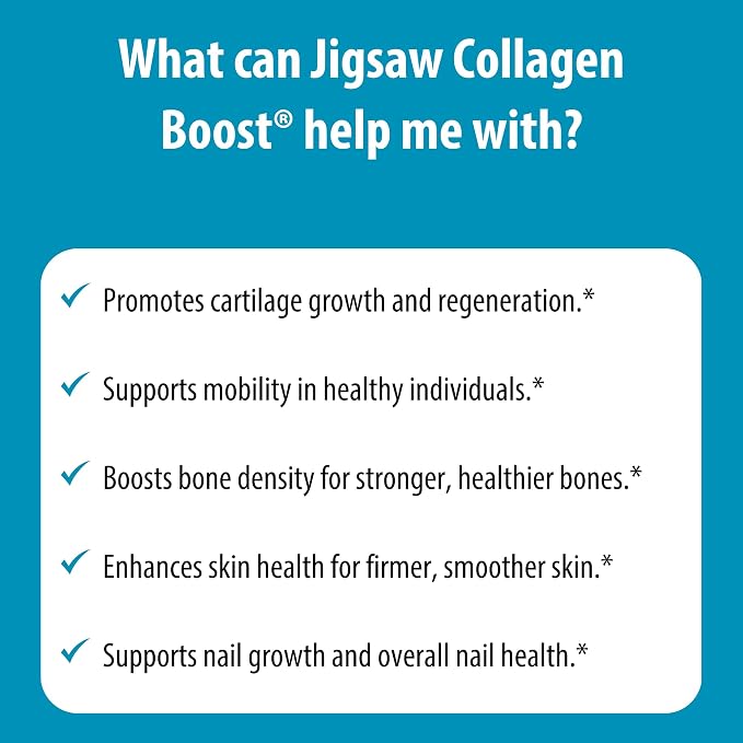 Jigsaw Health Collagen Boost | Promotes Healthy Joints, Cartilage, Skin, and Hair | 30 Servings