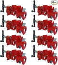ATPEAM Wood Gluing Pipe Clamp Set | 8 Pack Heavy Duty Cast Iron Quick Release Pipe Clamps for Woodworking (8, 3/4")