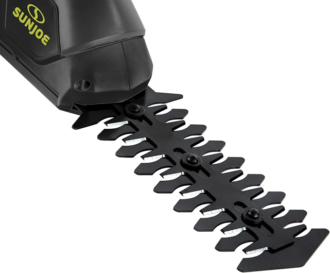 Sun Joe 2 in 1 Cordless 7.2V Handheld 4" Grass Shear and 6" Hedge Trimmer, Battery Powered, Built-in Safety Switch and Blade Safety Cover