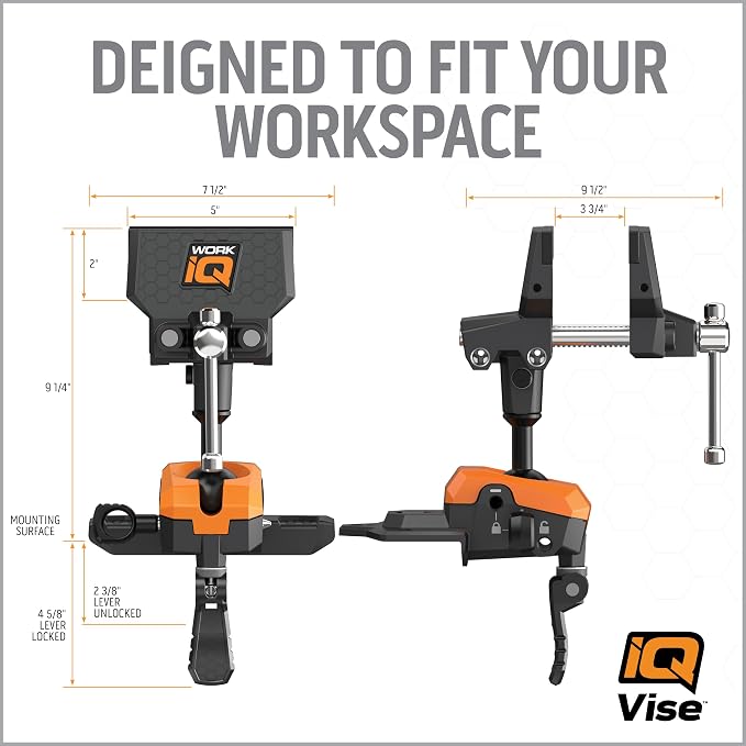 IQ Vise 360° Articulating Bench Vice, Multi-Angle Ball & Socket Lock