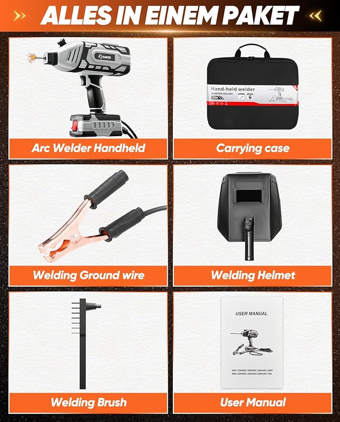 Saker Portable Welding Machine, 110V Arc Stick Welder with IGBT Inverter 5 Variable Current Settings, Fits for 3/32" Wire Rods, Gift for Men (Grey) - Electrodes Not Included