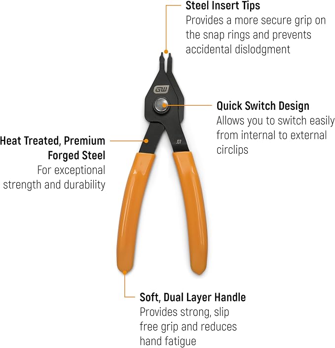 GEARWRENCH 4 Pc Convertible Straight Snap Ring Pliers | 89712