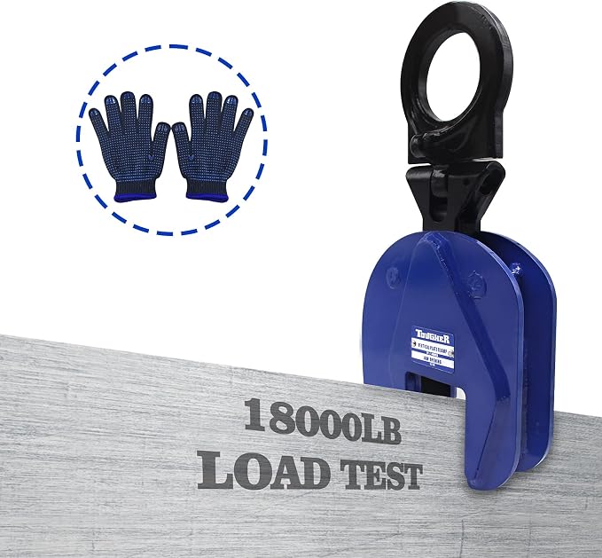 Vertical Plate Clamp, 4400lbs/2T Plate Lifting Clamp Jaw Opening up to 1.3 inch, for Lifting and Transporting