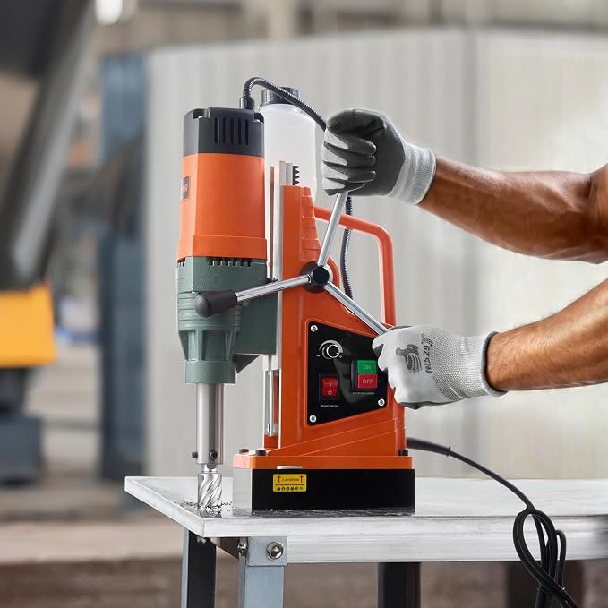 VEVOR 1550W Mag Drill Press, 2" Core Drilling Machine, 2922 lbf 0-550 RPM Variable Speed Portable Magnetic Drill, Heavy Duty Metal Hole Cutter for I-Beam Steel Fabrication, Workshop & DIY Work