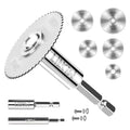 Prozwee 5PCS Rotary Drill Saw Blades,with 2PCS 1/4" Hex Shank,HSS Saw Disc Wheel Cutting Blades for Drills Rotary Tools