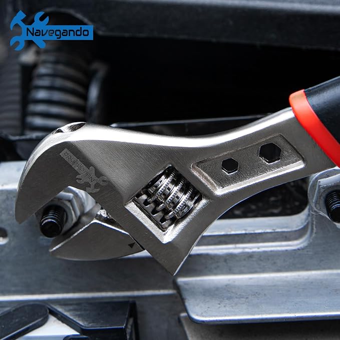 Navegando 3-Piece Adjustable Wrench Set, 6 8 10 Inch, High Carbon Steel | Adjustable Wrenches with Non-Slip Grip, Rust Resistant, Ideal for Plumbing, Automotive & Home DIY Repair