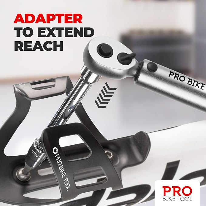 PRO BIKE TOOL Bike Torque Wrench Set - 1/4 Inch Drive, 2.2-16.9 Nm | 20-150 in-lb, Allen & Torx Bits, Extension Bar, Protective Storage Case
