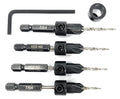 FTG USA Countersink Drill Bit Set 4 Pc #4 (7/64") Wood Bit, Tapered Bit, Stop Collar, Hex Wrench for Woodworking