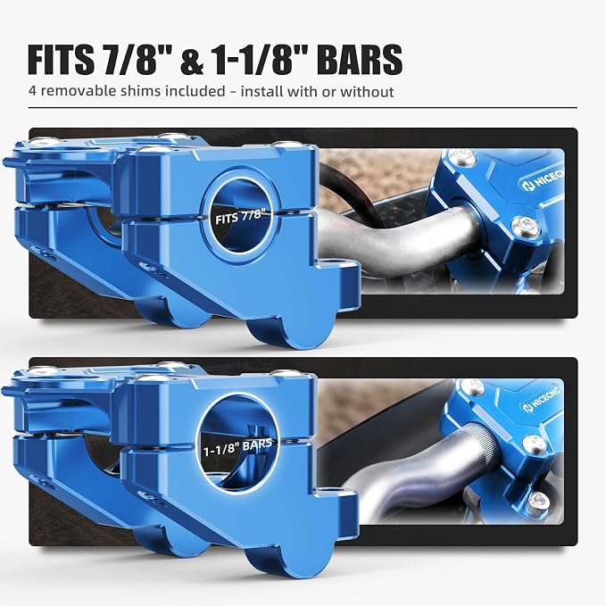 NICECNC Handlebar Clamp Compatible with Yamaha Banshee 350 YFZ350 1987-2006,Blue
