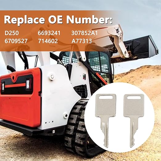 6693241 16PCS D250 Ignition Keys Heavy Equipment Keys Compatible with Bobcat Case IH Skid Steer Loader and More 6709527 307852A1