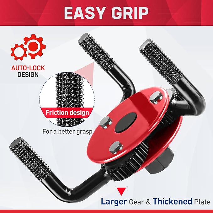 WORKPRO Universal Oil Filter Wrench Adjustable (68-130mm), Oil Filter Removal Tool, Oil Filter Change Set, Ideal for Engine Filters, Conduit, & Fittings