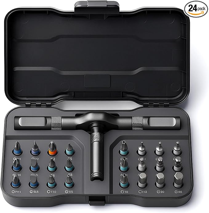 VMAN Ratchet Screwdriver Set, magnetic Screwdriver sets, S2 Steel Bits, DIY Combination Flexible Shaft, Suitable for Furniture Assembly, Precision Electrical Appliance Repair, Bicycle Tools