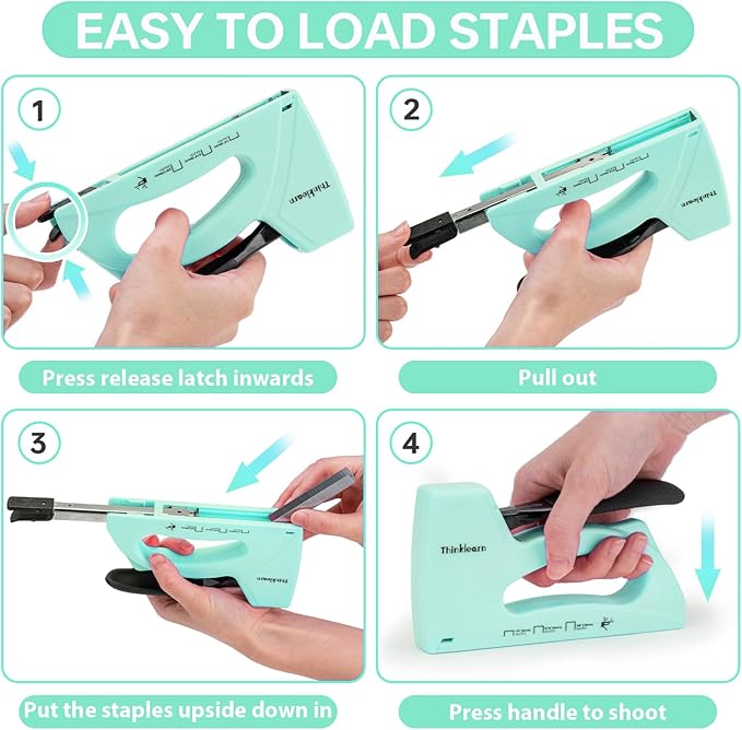 Light Duty Staple Gun for Wood, Upholstery Staple Gun for Classroom with 1600pcs JT21 Staples 1/4, 5/16, 3/8 inch and Staple Remover, Fabric Stapler Gun for Crafts, Bulletin Board Stapler for Teachers