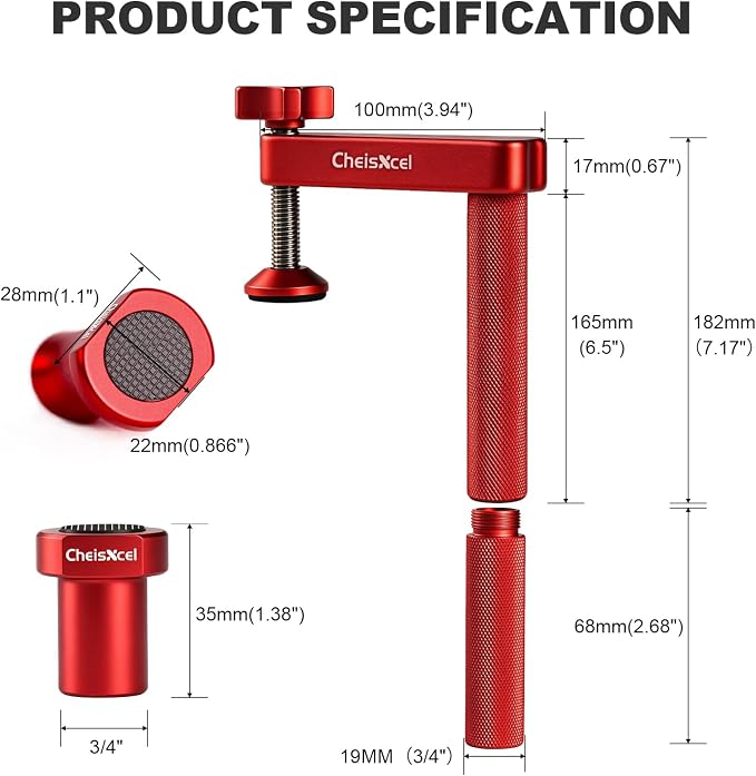 12pc 3/4" Bench Dog Clamp Detachable Extended Rod for Woodworking