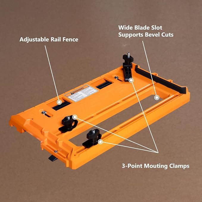 POWERTEC 72391 Circular Saw Track Plate with 24 Inch Straight Edge Clamp, Tool-Free Mounting System, Adjustable Fence for Fast and Accurate Cuts