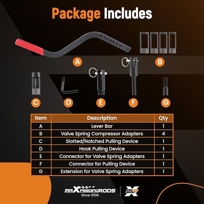 maXpeedingrods 2112 Valve Spring Compressor Kit Spring Clamp Tool Kit for BMW MINI VW Audi Hyundai Toyota Lexus Ford Lincoln Nissan Renault Opel Seat Clio & more