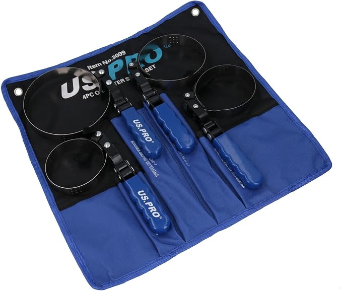 AB Tools Swivel Oil Filter Wrench Remover Removal Installer Set 2-3/4" - 5-1/4" 4pc Kit