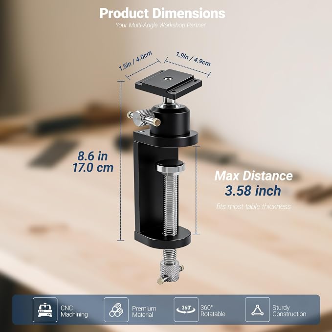 ARKNOAH Heavy Duty Vise Stand with 360-Degree Swivel Base