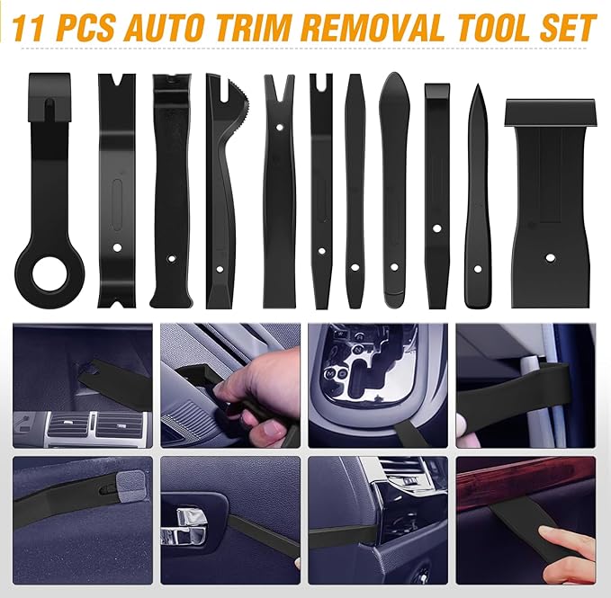 GOOACC 238Pcs Trim Removal Tool, Auto Push Pin Bumper Retainer Clip Set Fastener Terminal Remover Tool Adhesive Cable Clips Kit Car Panel Radio Removal Auto Clip Pliers, Black