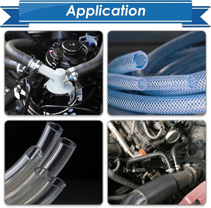 72Pcs Spring Hose Clamps Fuel Line Silicone Vacuum Hose Low Pressure Air Clamps & Sleeving Automotive Replacement Fastener Assortment Kit 6 Sizes (7mm 10mm 11mm 14mm 16mm 18mm) Black