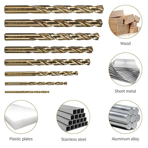 CaRoller Cobalt Drill Bit Set 29-Piece M35 Cobalt Steel Metal Drill Bits Durable Round Shank Drill Sets for Steel, Wood Plastic Sheet Metal – Includes Practical Cup-Type Holder (29pcs Cobalt)