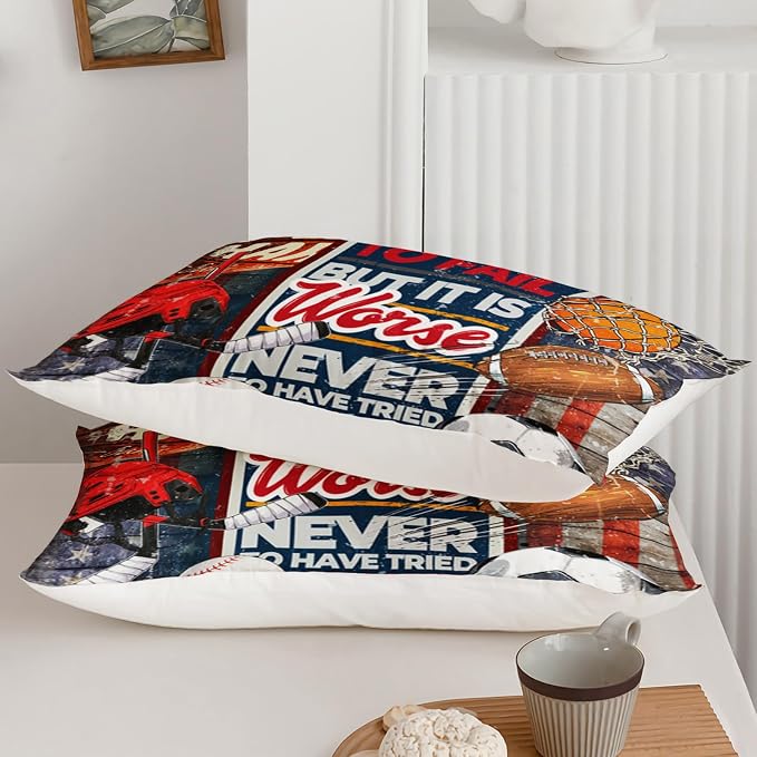 Axolotl Sports Comforter Set King Size,Ball Sports Theme Comforter Set,Football Baseball Sport Bedding,Rugby Sport Quilt,3D Soccer Basketball Bedding for Kids Boys Teens,1 Quilt 2 Pillowcases