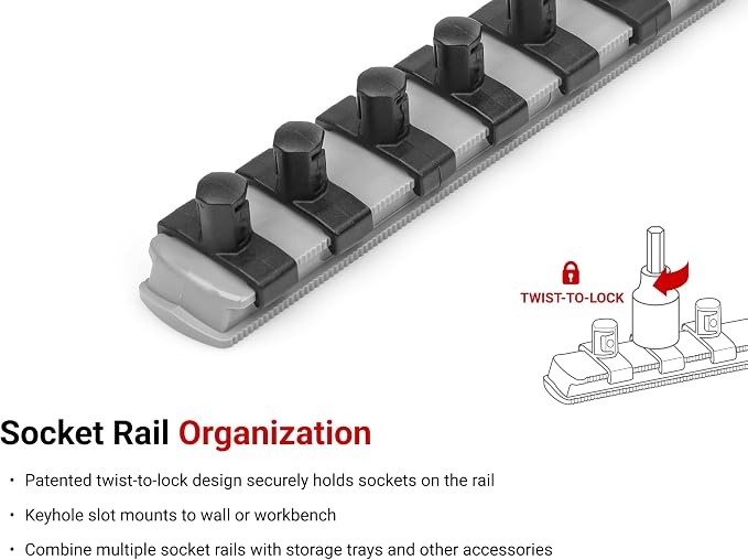TEKTON Torx Bit Socket Set, 12-Piece | SHB91103 | 3/8 Inch Drive, (T10 - T60), Socket Rail