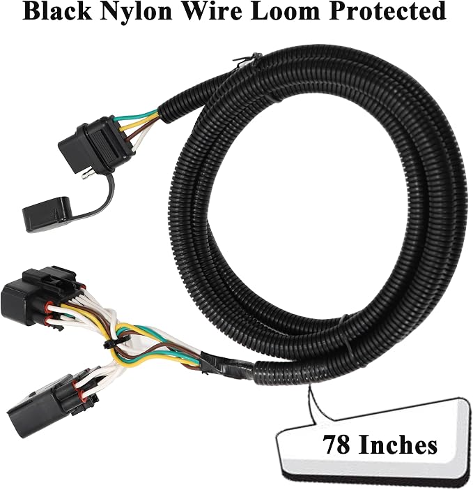 Custom 4 Way Trailer Wiring Harness for 2011-2019 Ford Explorer, Pure Copper Plug and Play Trailer Light Wiring for Explorer