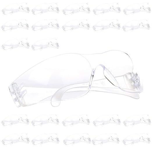 3M Safety Glasses, Virtua, Pack of 100, ANSI Z87, Unisex, Clear Hard Coat Lens, Clear Frame, Economical Eye Protection, Lightweight, Wraparound Coverage, UVA, UVB, UVC
