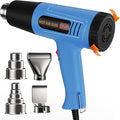 Digital Heat Gun, 110V Adjustable Hot Air Gun with 4 Nozzles, Side LCD Display, Rear Rotating Temp Control, 50-650℃（122-1202℉),Overload Protection, 4.9FT Cord Portable Heat Gun for Crafts, Shrink Wrap